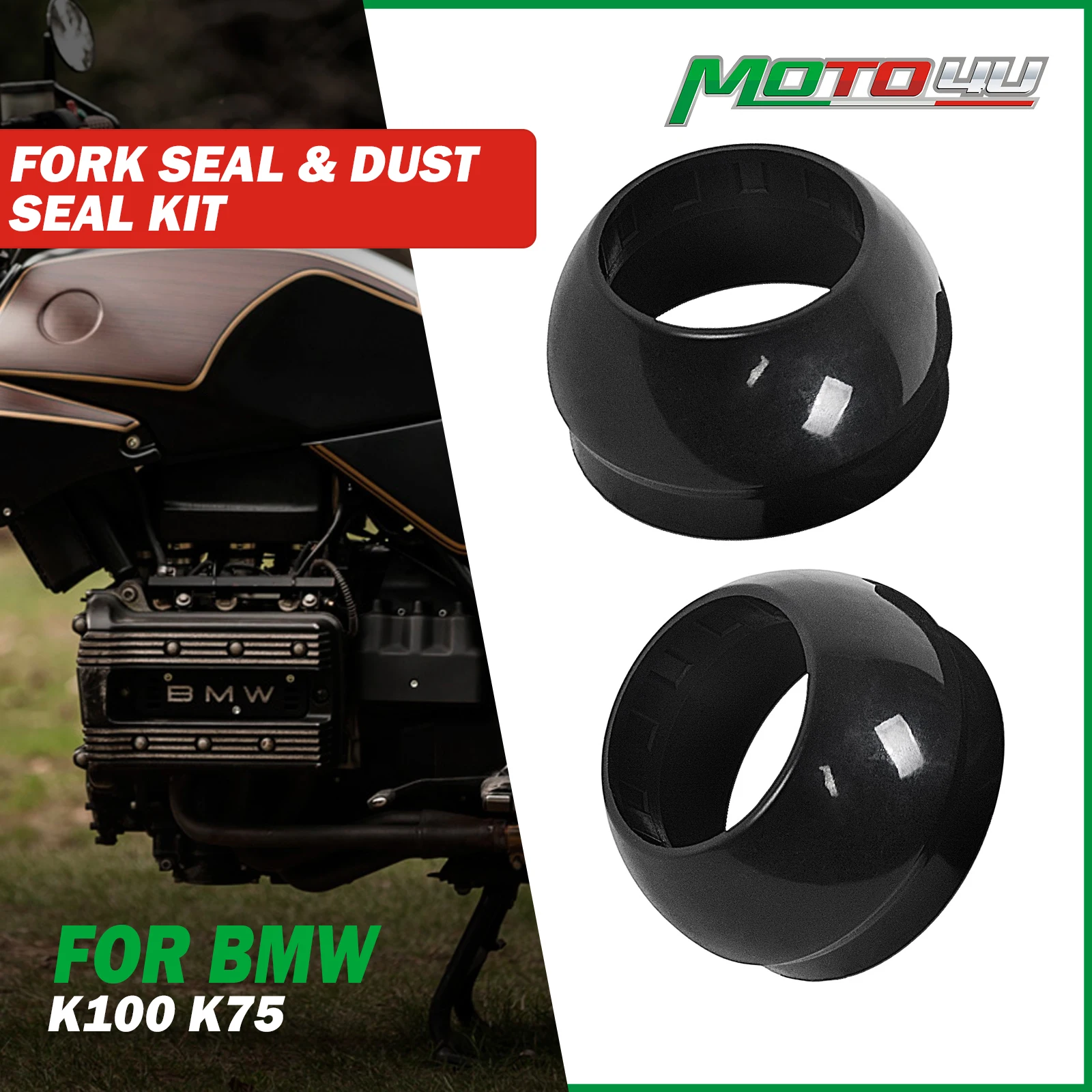 For BMW K100 1983-1986 K100 LT K100RS 1984-1989 K100 RT K75 Fork Seal & Dust Seal Rubber Kit Retro Motorcycle Modification
