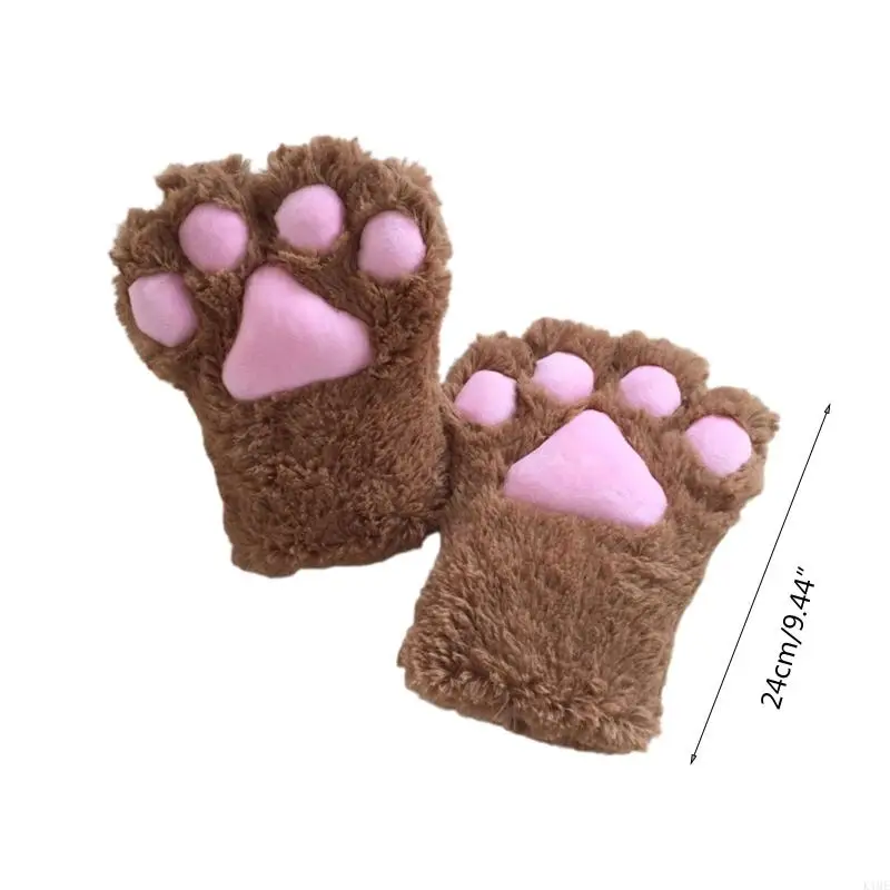 para luvas pelúcia pata gato urso mittens traje acessórios para crianças adultas cosplay