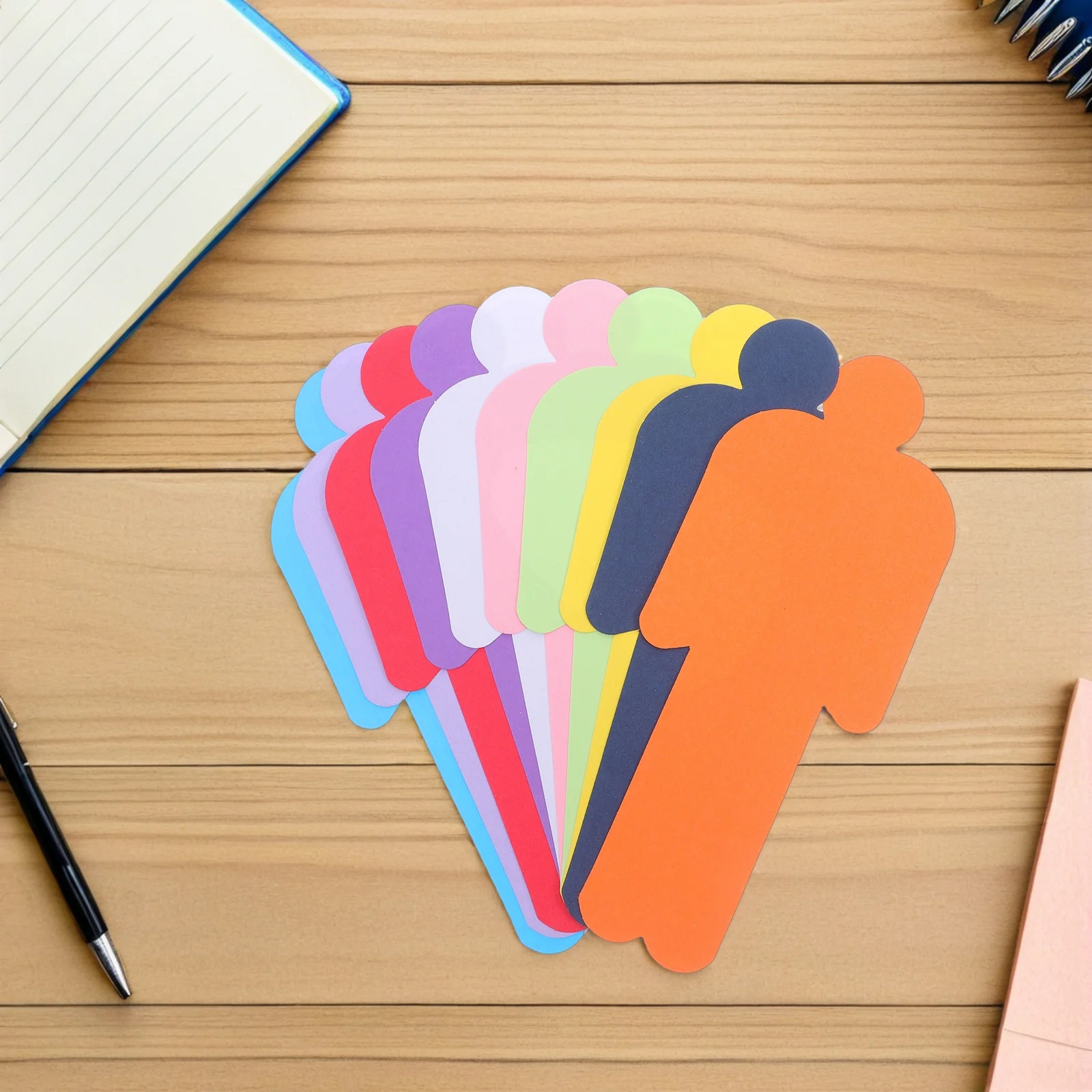 Papel de colores con forma de personas de doble cara para niños, suministros de dibujo artesanal para manualidades, pintura artística, uso escolar, 150 Uds.