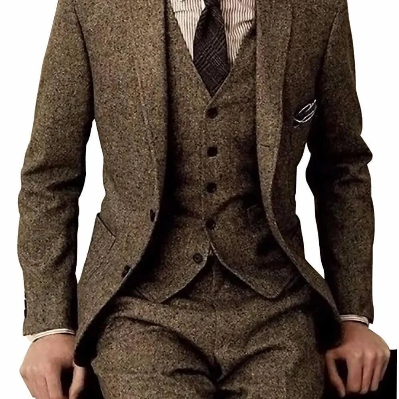 9901 Custom processing spring and autumn men's suit wool semi-linen lining business