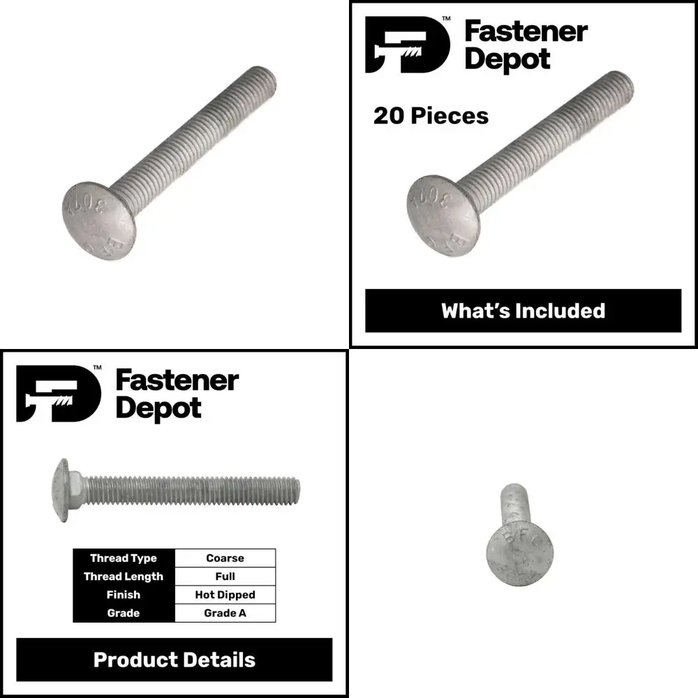 مسامير النقل المجلفنة المغمورة بالساخنة درجة 307A، 3/4-10 × 6، 20 عبوة، مناسبة للتطبيقات الخارجية #1