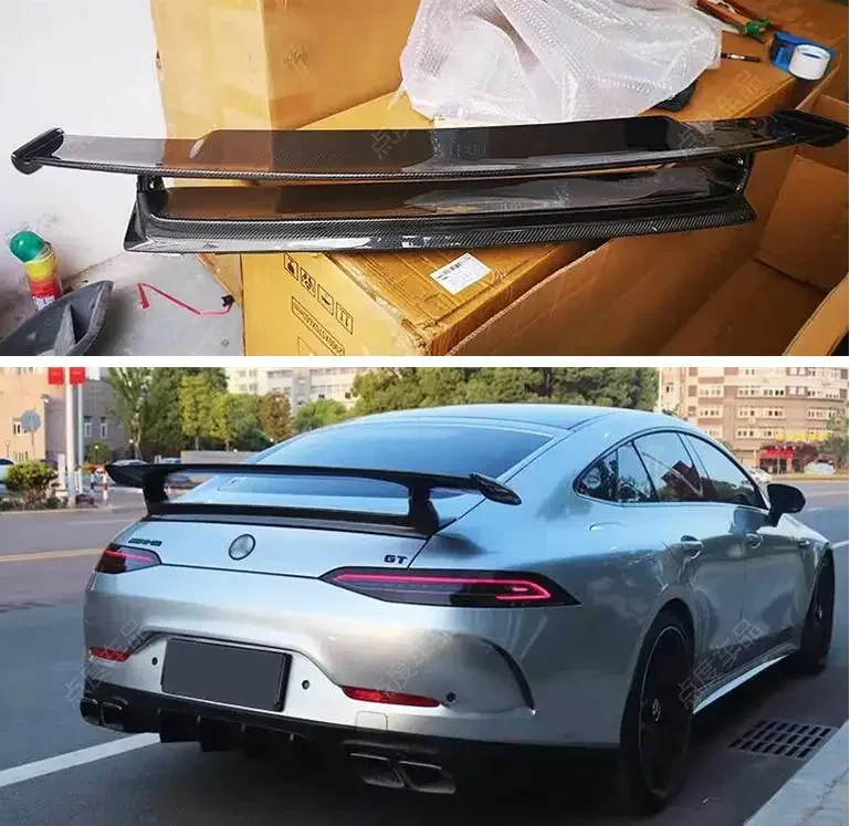 Spoiler For Mercedes-Benz GTR GT50 GT53 GT63 GT63S AMG (4DOOR) Rear Wing Lip Tail Trunk Spoilers Carbon Fiber