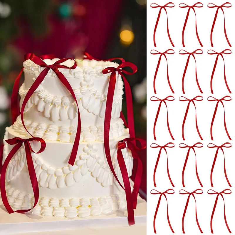 10/12 Stück Cupcake-Topper mit Schleife, Geburtstagsdekoration, Zubehör, Schleife, Kokette, Mottoparty-Dekoration, Brautparty, Kuchendekoration