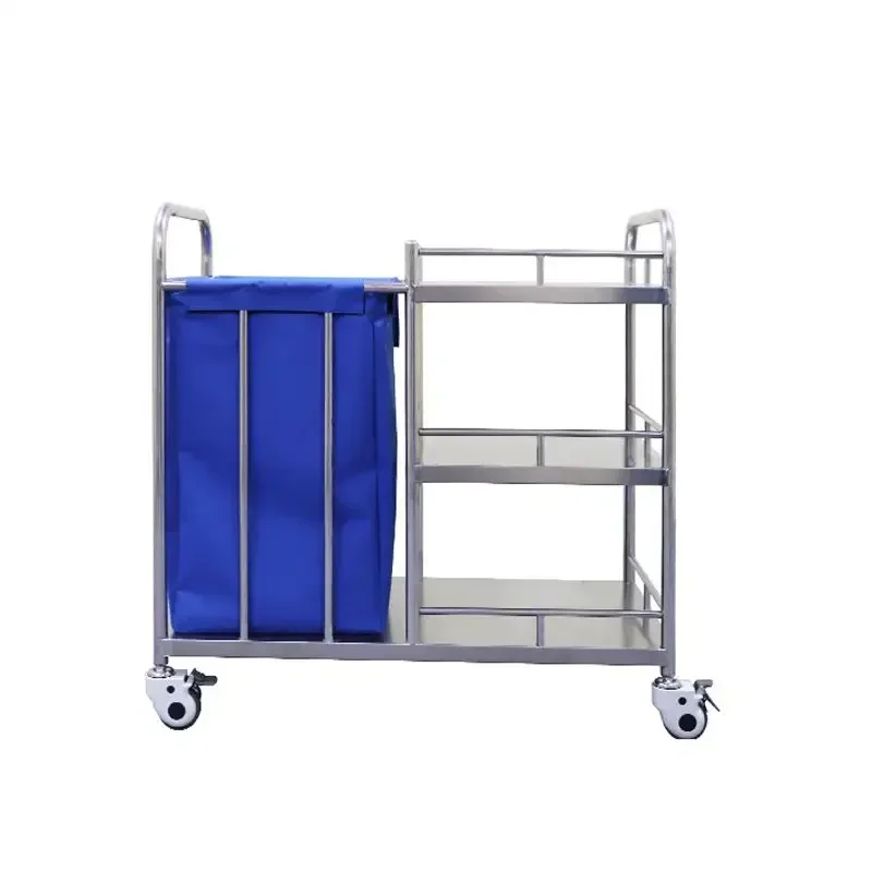 High Quality Hospital Waste Cleaning Cart Medical Dressing Trolley