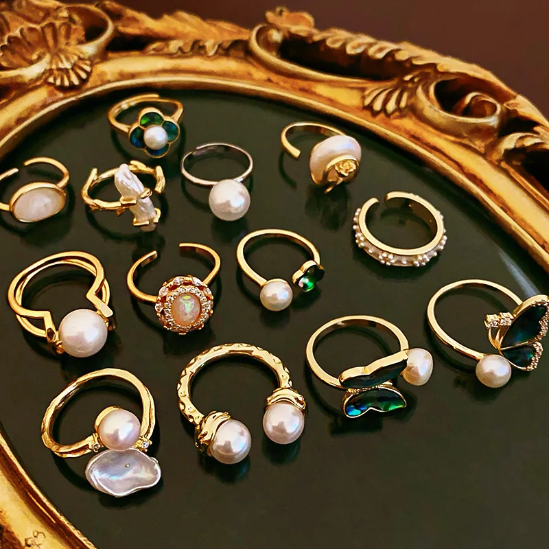 Zirconia Butterfly Open Ring Small Retro Court Style Index Finger Ring For Women Stackable Finger Set Engagement Jewelry Gift