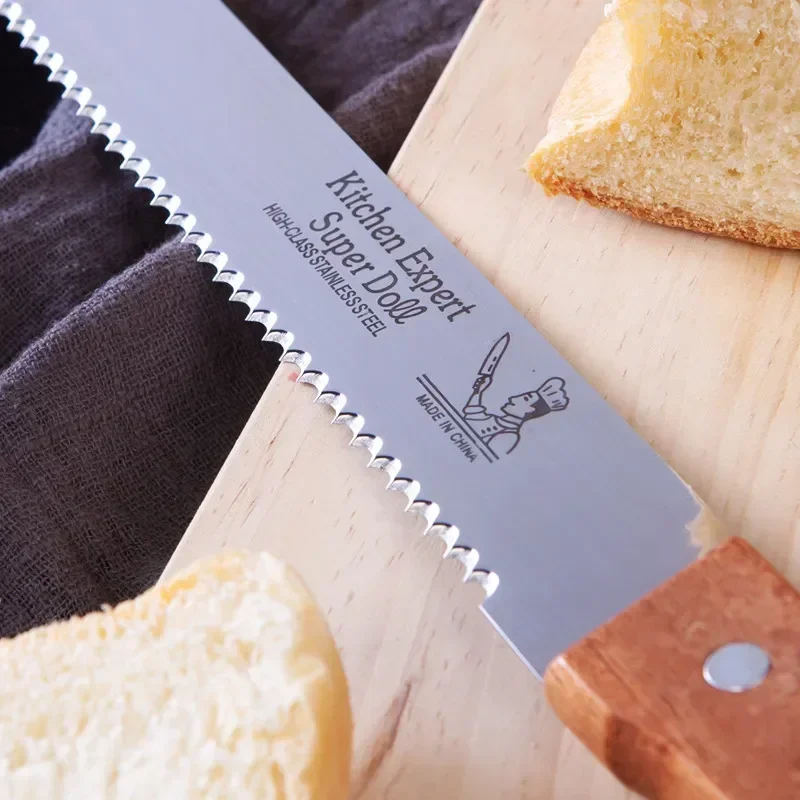 10 Inch Best Serrated Bread Knife Cake Cutting Knife Long Baguette Cutter Stainless Steel Loaf/Bread Slicer/Slicing