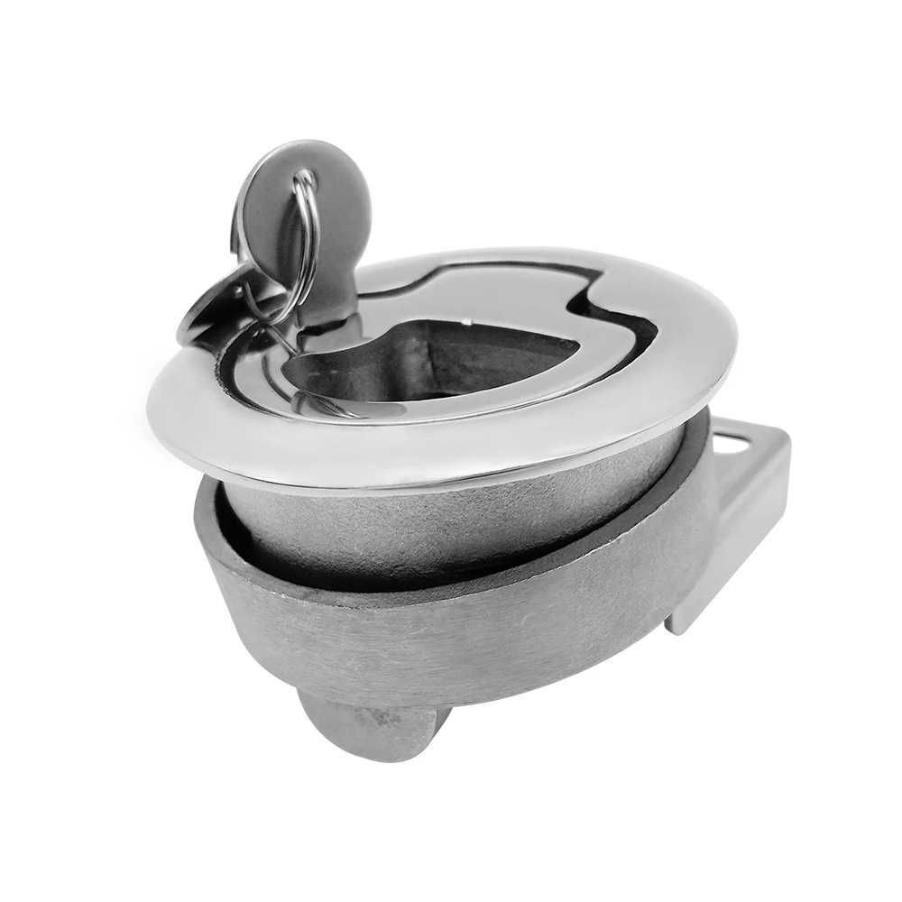 

Boat Turning Lock With Key 2" 62mm Lift Handle Flush Pull Locker Hatch Latch Marine Accessories 316 Stainless Steel