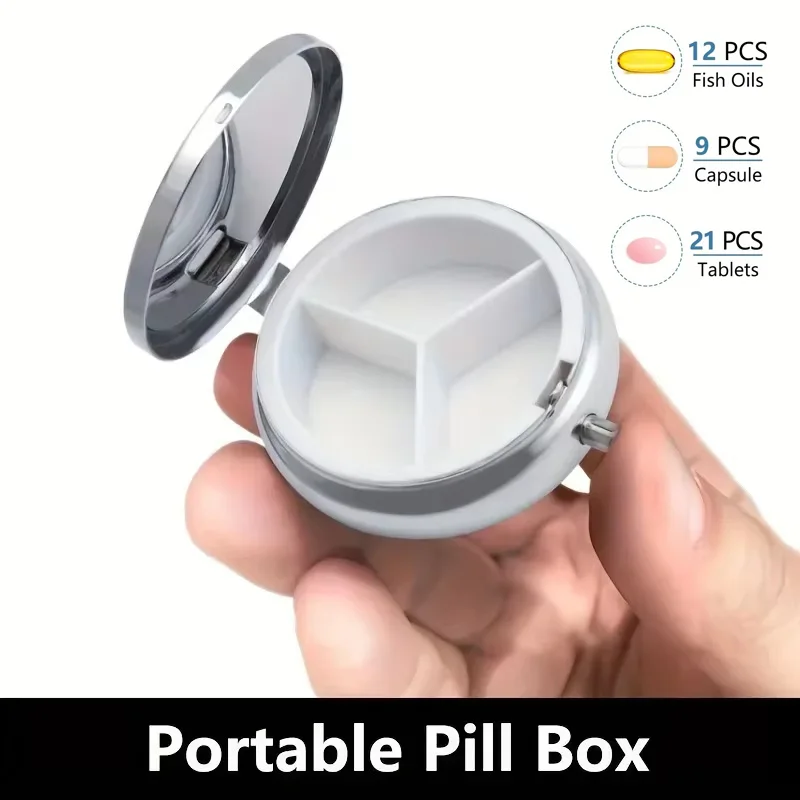 

Three Compartment Packaging Medicine Box Small Portable Medicine Box Travel Capsule Packaging Box Waterproof and Moisture-proof