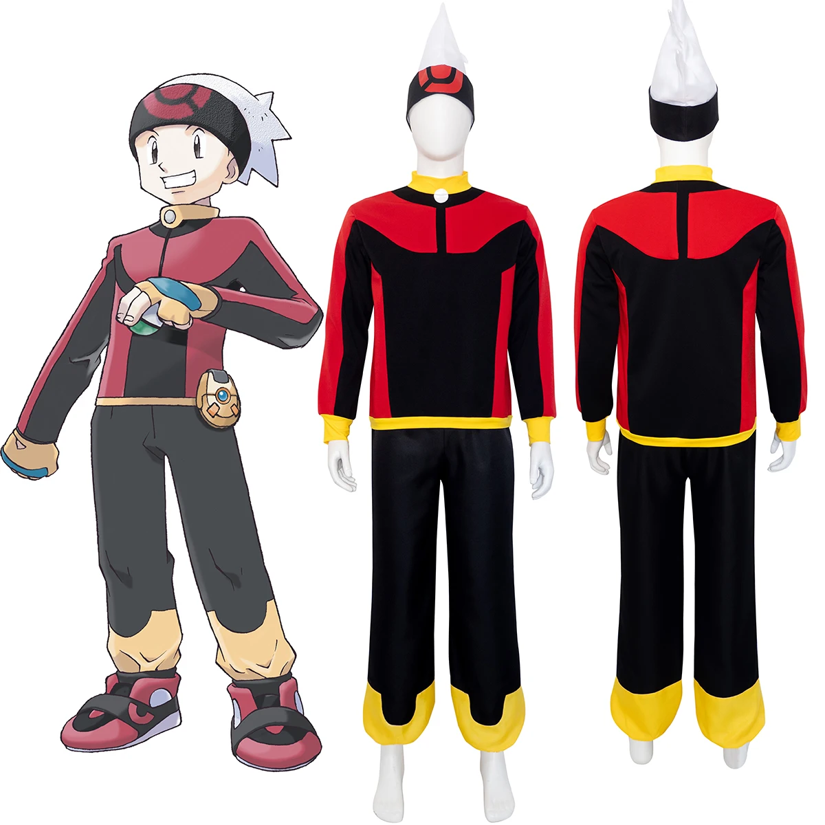 

Brendan Cosplay Costume Ruby and Sapphire Trainer Yuuki Uniform Outfit Halloween Theme Party