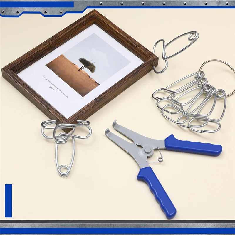 

-ABLP Miter Spring Clamps Kit 20 Miter Clamps With Spring Loaded Pliers For Woodworking Picture Frames Wood Trim Moldings