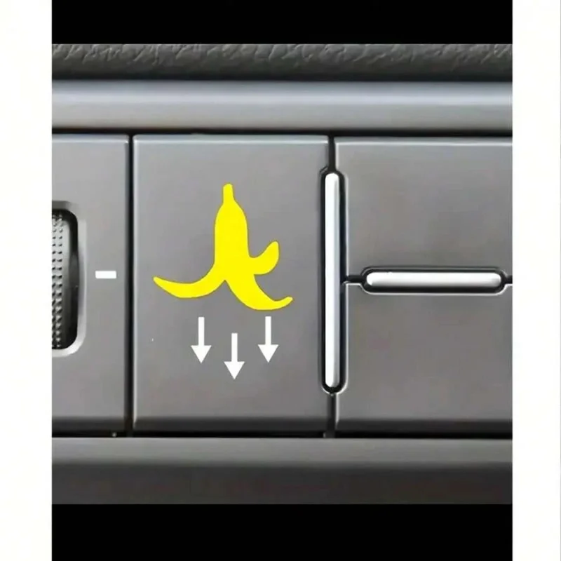 2 Car Stickers - Banana Peel Button Stickers, Suitable for All Vehicles, Vehicle Decorations | Vibrant Design
