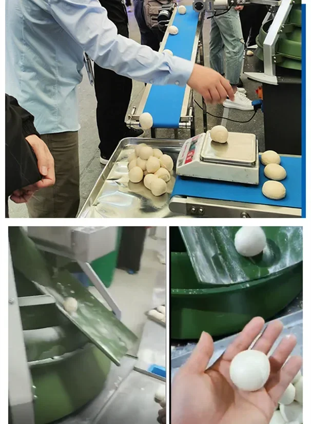 A Bakery full automatic bun ball making maker rolling boleadora divider round bread pizza rounding conical dough rounder machine