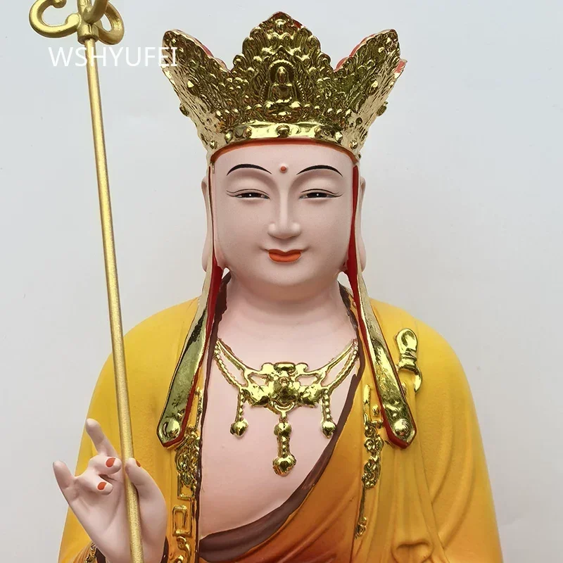 1PCS Resin Statue Ornament Ksitigarbha King Guanyin Bodhisattva Shakyamuni Buddha Home Worship Statue