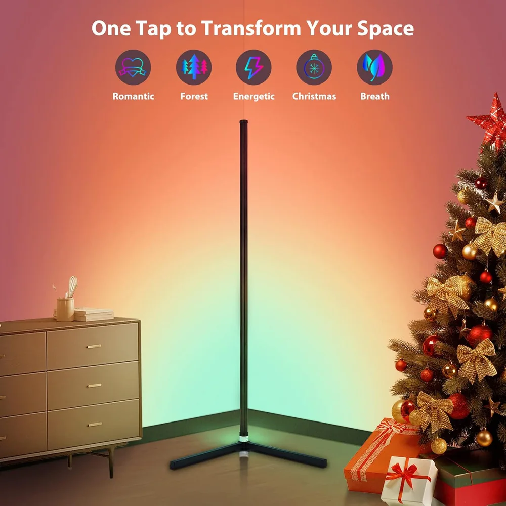 

LED Floor Lamp RGB Phantom Color Bluetooth APP Control For Living Room Bedroom Study Apartment Corner Ambient Lighting Fixture