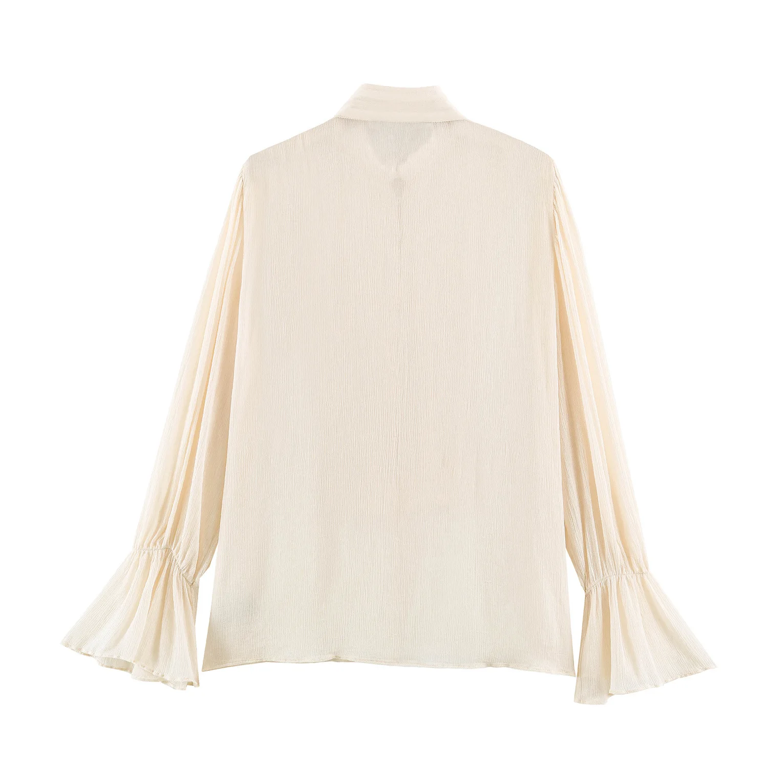 Herbst Neue Vintage Transparente Chiffon-Bluse Schicker Stehkragen Einreihige Langarm-Hemden Elegante Weiße Hemden für Bürodamen – Detail 3