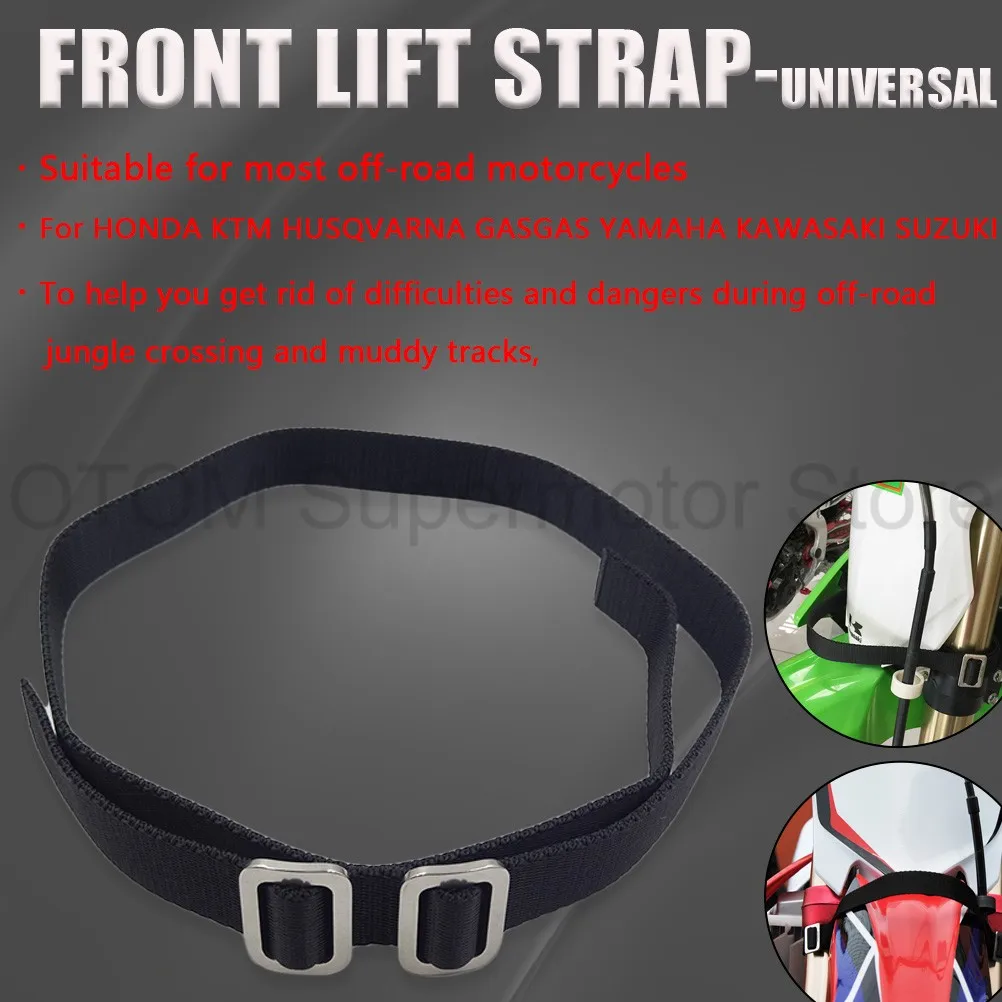 Motorcycle Front Lift Strap Steering Stem Rescue Belt Pull Sling For HONDA KTM HUSQVARNA GASGAS YAMAHA KAWASAKI SUZUKI Dirt Bike
