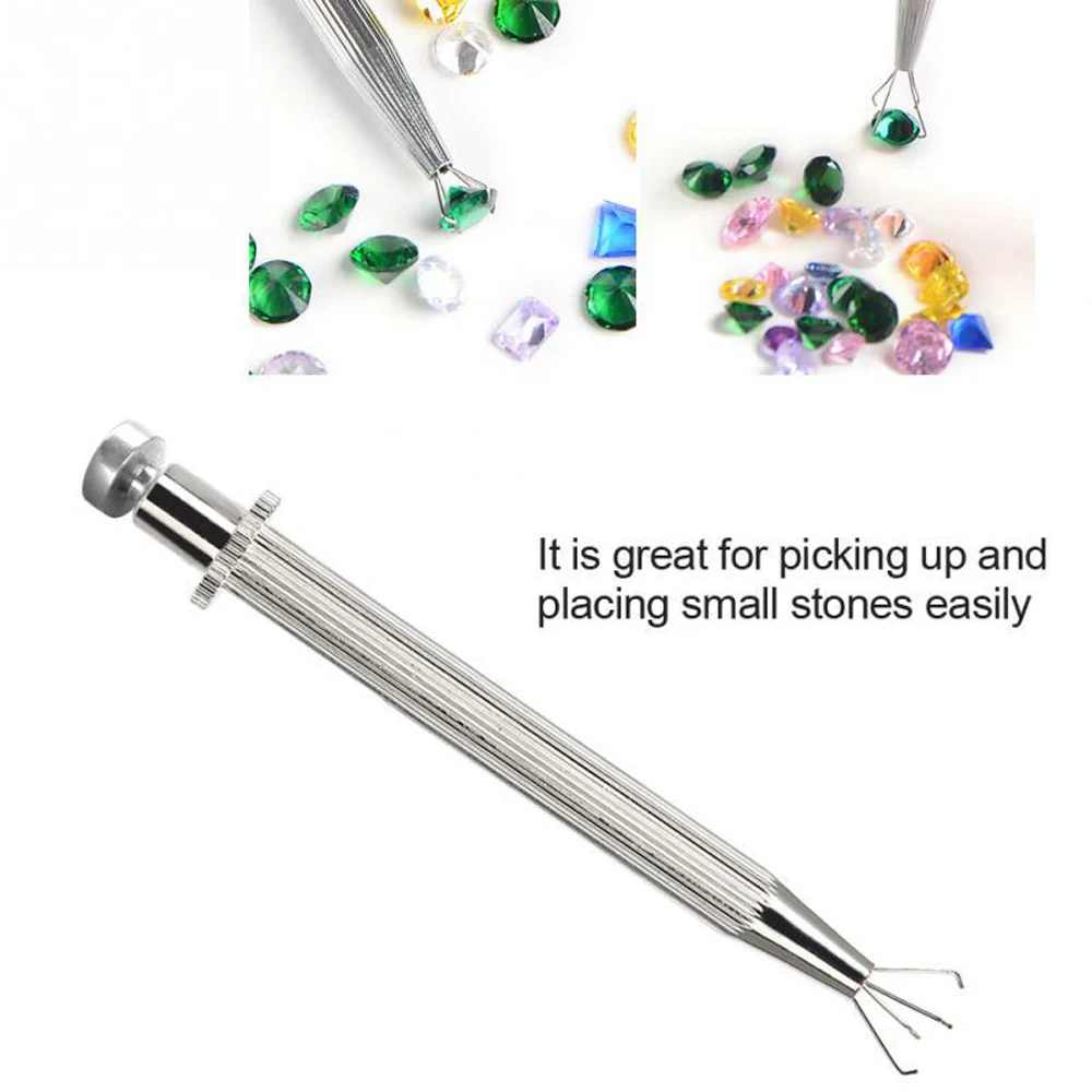 Strumento di raccolta del supporto per perline con supporto a 4 punte pinzette per gemme diamantate Piercing a sfera Piercing Piercing per tatuaggio del corpo ad alta precisione