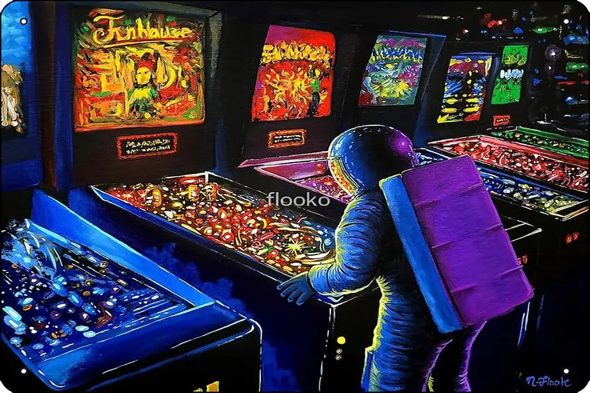 Pinball Wizard Poster 8 x 12 Inch Funny Metal Tin Sign Game Room Man Cave Wall Decor