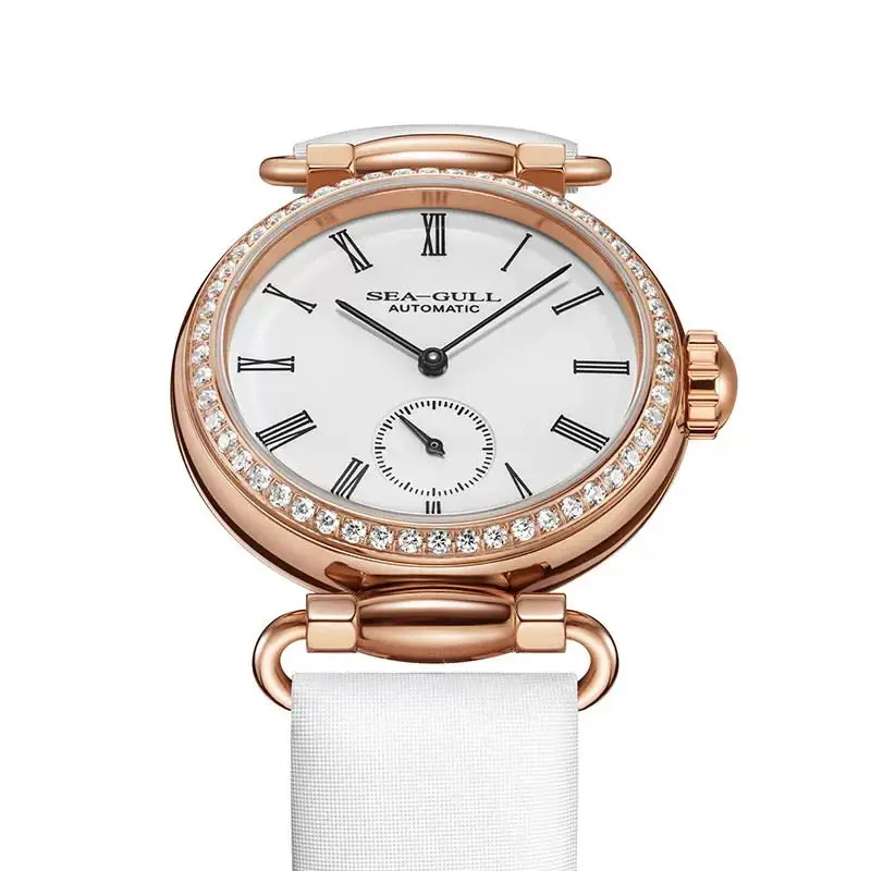 Seagull Luxury Women Gold Watch Fashion Ladies Mechanical Diamond Wristwatch Elegant Female Bracelet Watches Reloj Mujer 6065L