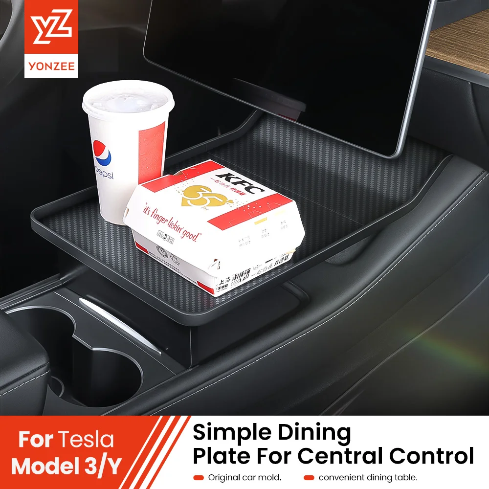 YZ For Tesla Model 3 Y 2021-2024 Dining Tray Central Control Plate Board Center Console Drink Fast Food Table Holder Accessorie