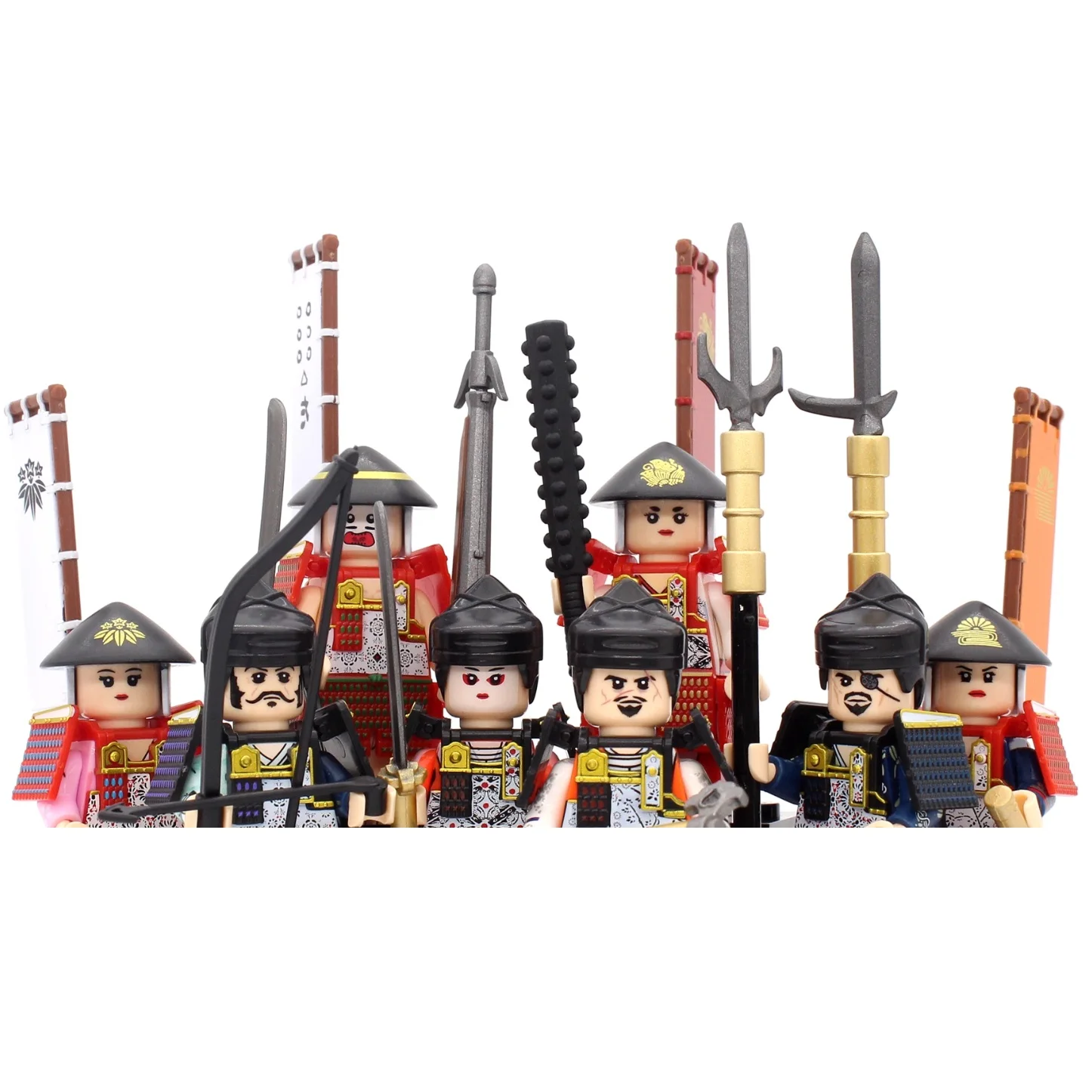 Япония-seven-samurai-building-blocks-edo-period-tokugawa-ieyasu-oda-nobunaga-Мини-фигурки-игрушки