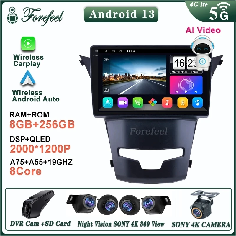 

Android 13 For SsangYong Korando 3 Actyon 2 2013 - 2017 Screen Multimedia Autoradio Navigation Stereo Radio Lettore Video Player