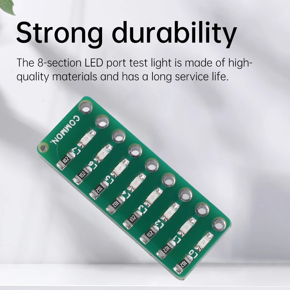 Luz indicadora de lámpara de prueba de puerto LED de 8 segmentos, módulo de luz de flujo Colores rojos, verdes y azules opcionales