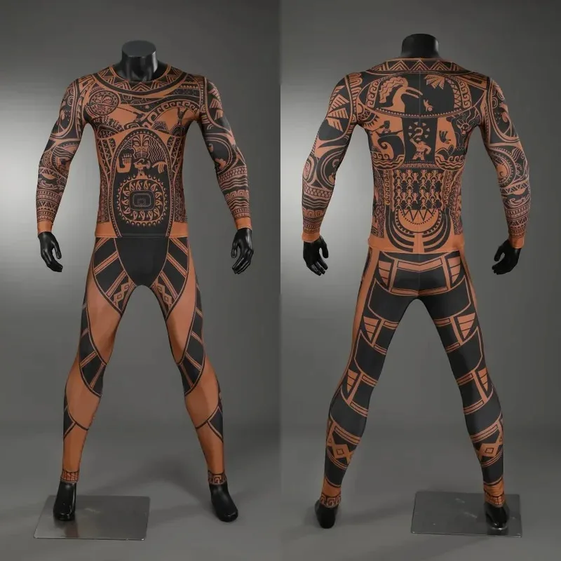 Verkleidung Maui Cosplay Kostüm ManTop Hosen Blattrock Outfit Männliche Halloween-Kostüme Komplettset und Einzelartikel werden hhgv verkauft