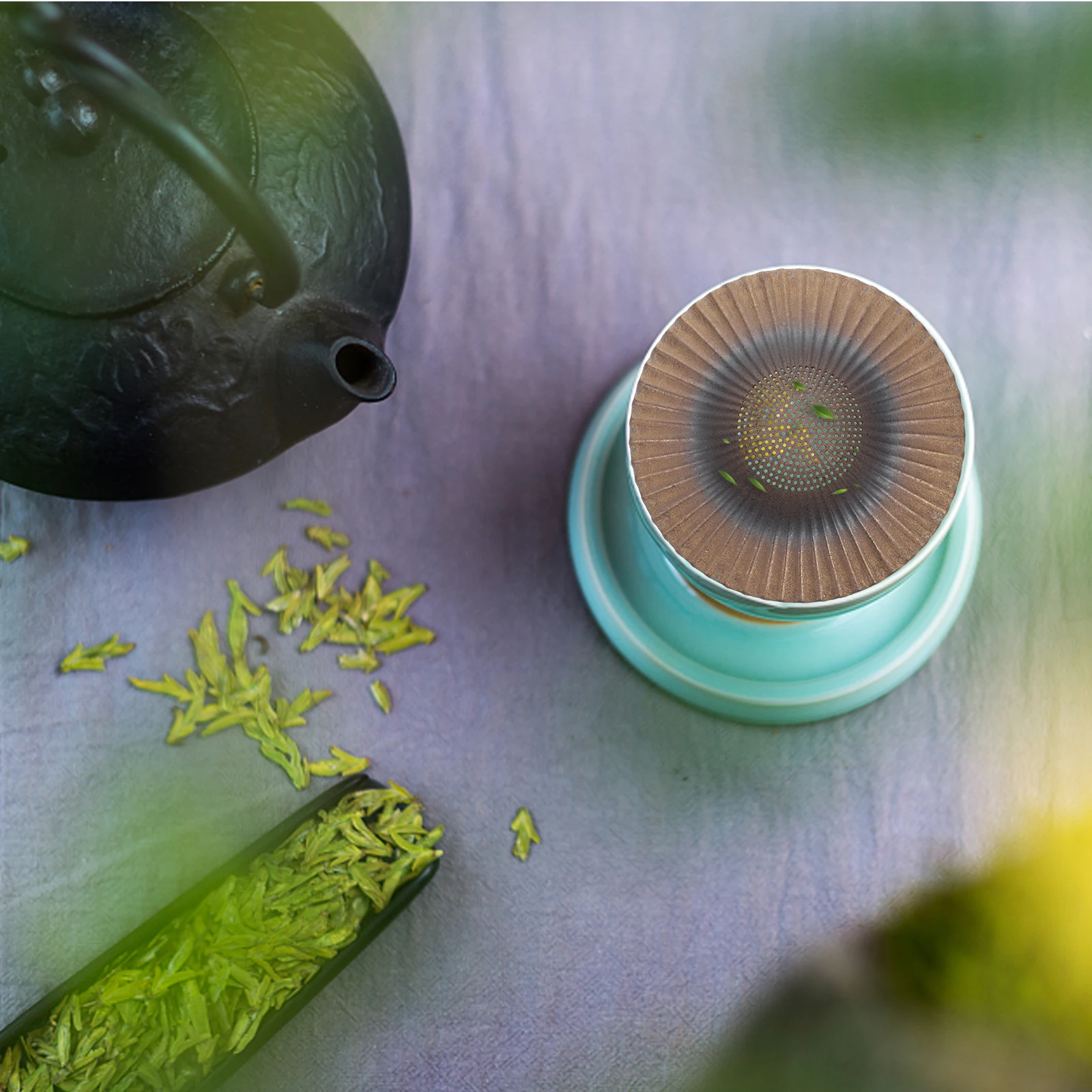 

1Pcs Convenient Tea Filter Reliable Practical Tea Ceremony Accessory Brown Ceramic Craft Retro Adornment Retro Adornment