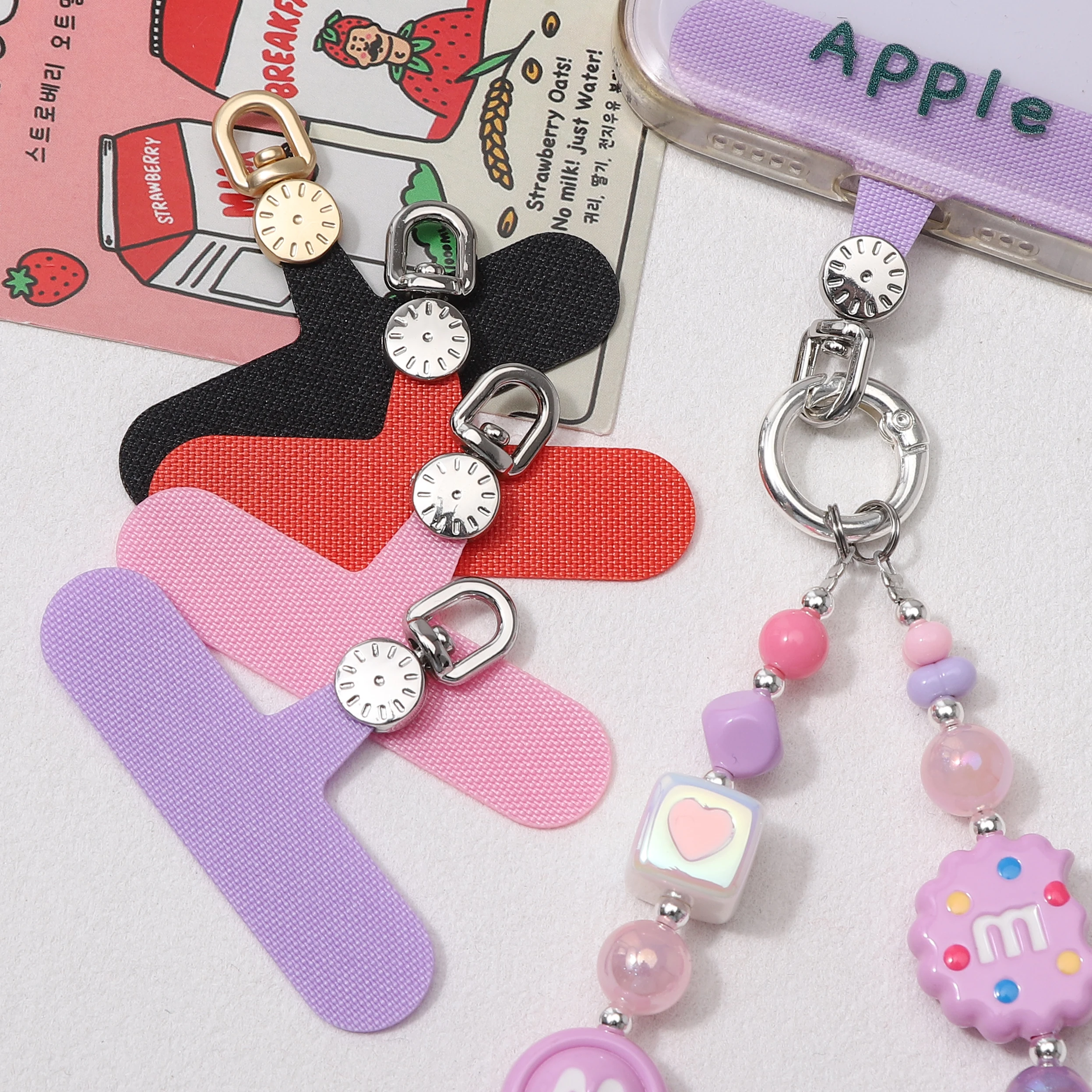 1pc Alloy Phone Lanyard Pad 6x4.5cm 0.6mm 360 Swivel Wear Resistant DIY Supplies for Phone Case Strap Wrist Charm Neck Lanyard