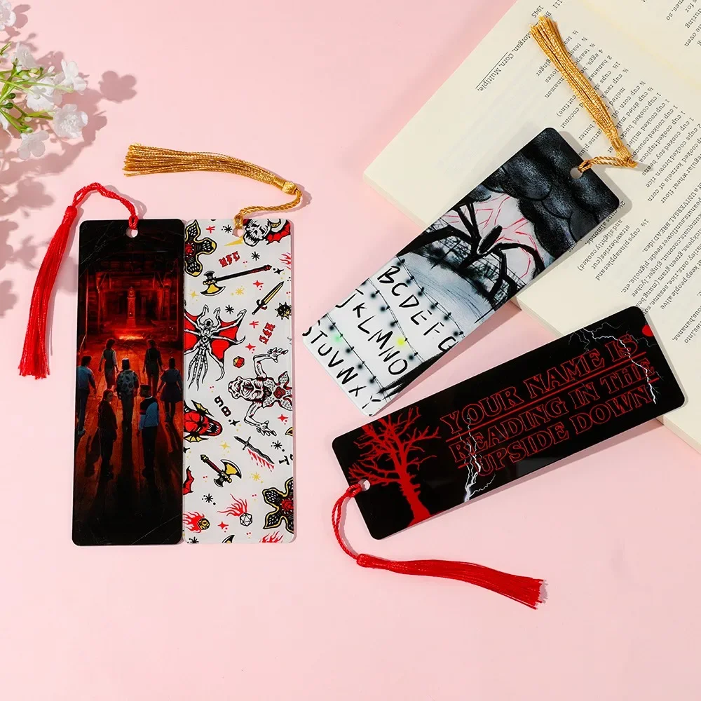 Hot Creative Acrylic Bookmark withTassel Horror Movie Themed Bookmark for Bookworm Student Stationery Teacher Office Supplies - view 5