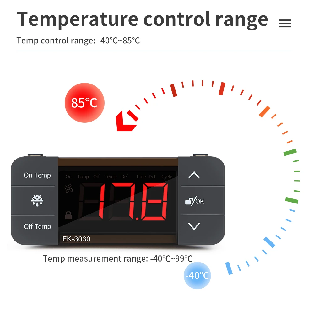 EK-3030 220V Digital Thermostat for Cold Storage Incubator Temperature Controller Refrigeration Heating Thermoregulator Relay