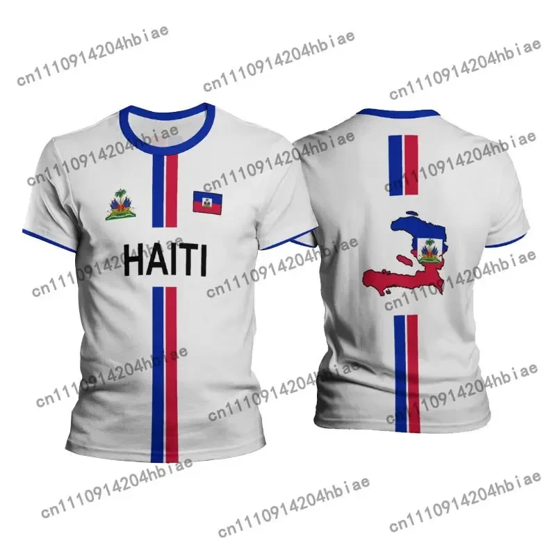 Haiti Football T Shirts Men's Sports T-shirt Haitian Flag Street Oversized Tops Unisex Casual Graphic Tees Tops Y2k Men's Gifts