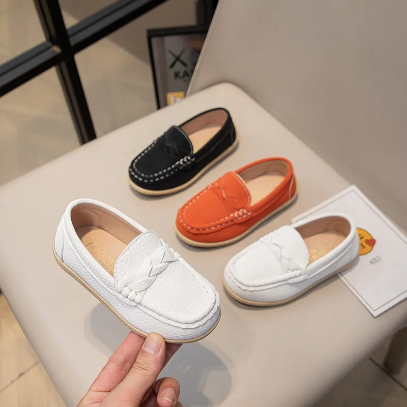 

Children's Leather Shoes New Spring Autumn Girls Causal School Loafers Simple Versatile Kids Fashion Boys Uniform Flat Shoes