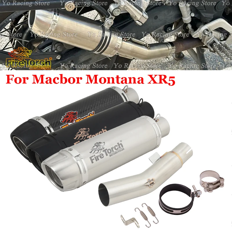 

Slip On For Macbor Montana XR5 XR 5 Motorcycle Exhaust System Escape Middle Link Pipe Connecting 51mm Muffler Moto DB Kiiller