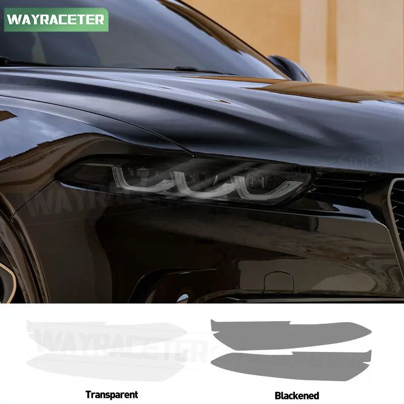 

2 Pcs/Set Car Headlight Tint Smoked Black Protective Film Transparent TPU Sticker For Alfa Romeo Tonale 2026 2025 2024 2023