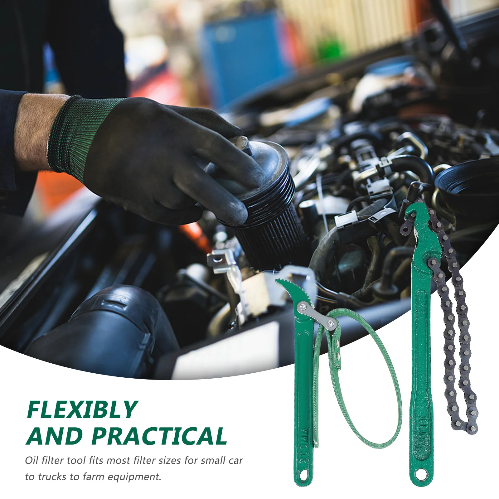 

2pcs Oil Filter Wrench Carbon Steel Adjustable For Car Truck Farm Equipment Removal Tool Spanner Hand Tool Accessory
