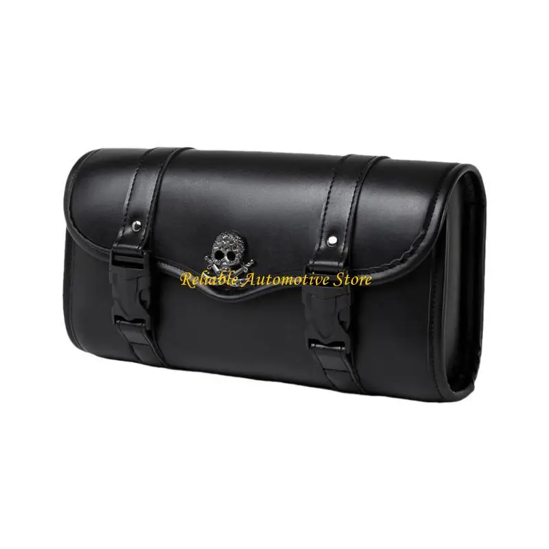 

M68B Motorcycle Front Fork Tool Bag PU Leather Saddlebag Suitable for Bikers Storage Needs, Daily Commute, Handlebar Storage