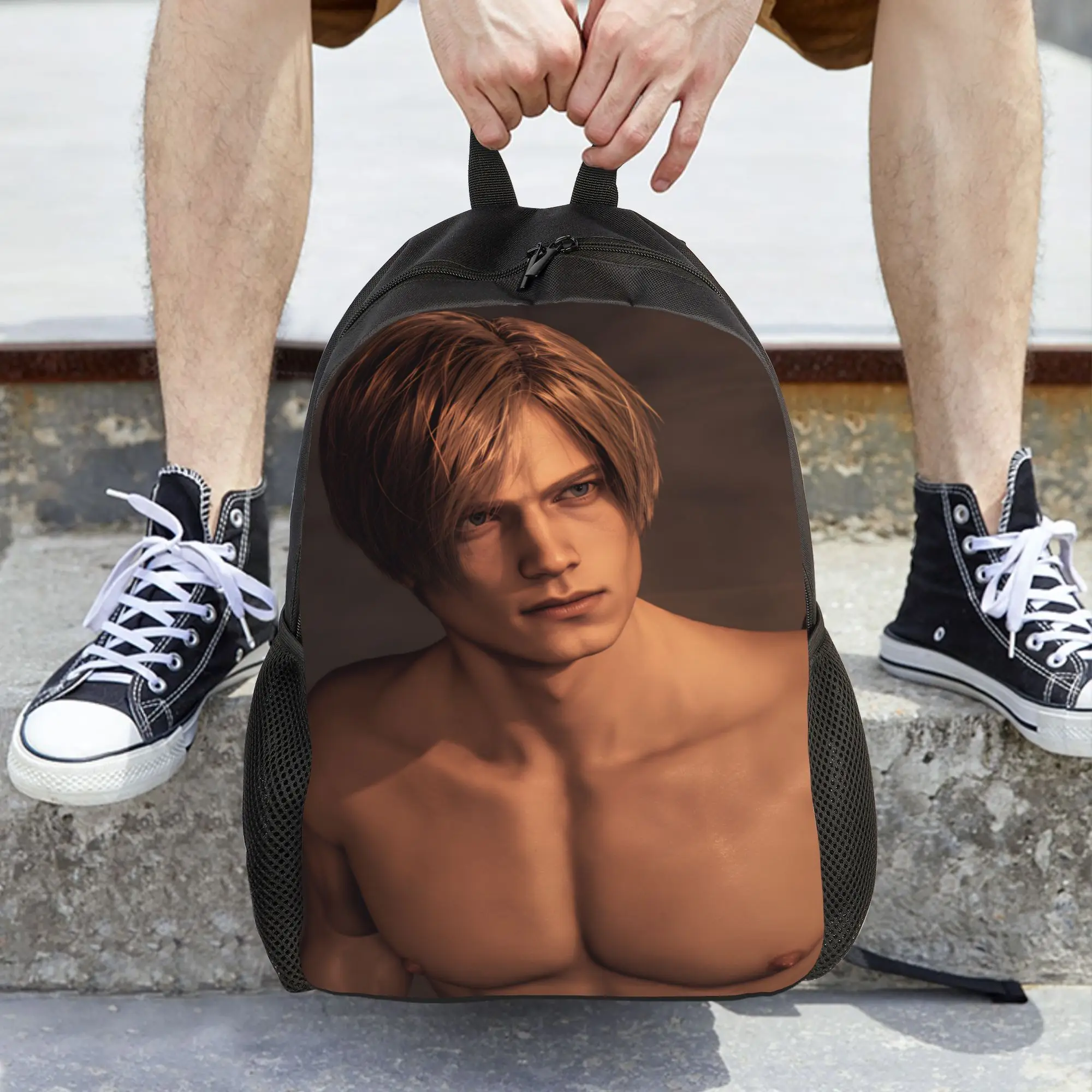 

Evil Residents Backpack Boy Girl Leon Kennedy Durable Backpacks Polyester Novelty High School Bags College High Quality Rucksack