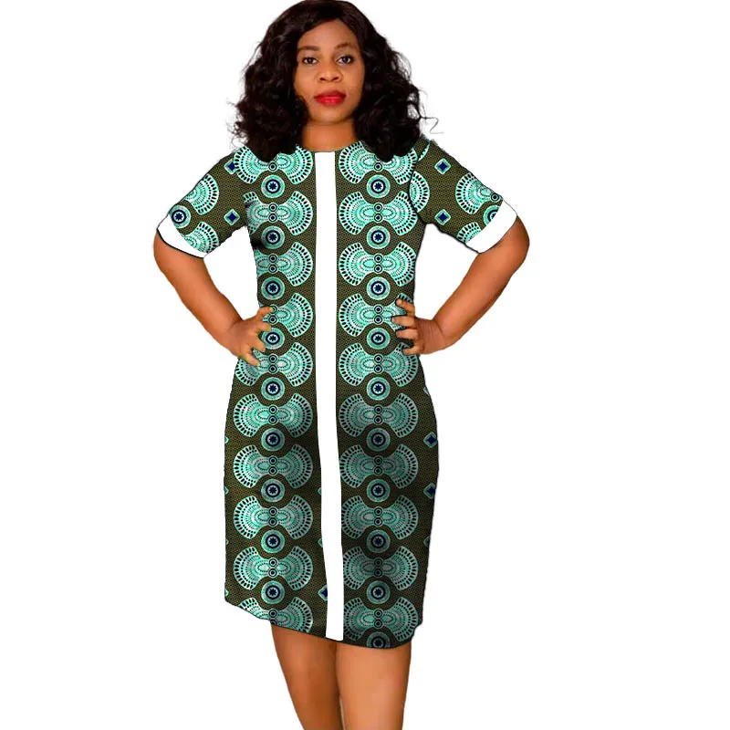 Half Sleeves Dress African Trends Patchwork Design Elegant Wax Print Women's Ankara Outfit Customized