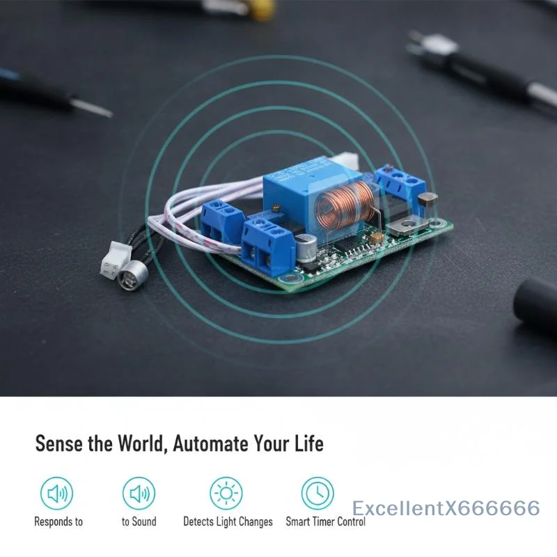 Long Service Life Sound Light Control Relay Module 7-30V DC 3-60S Adjustable Delay Switch 1Pcs for Parking Lot Lighting