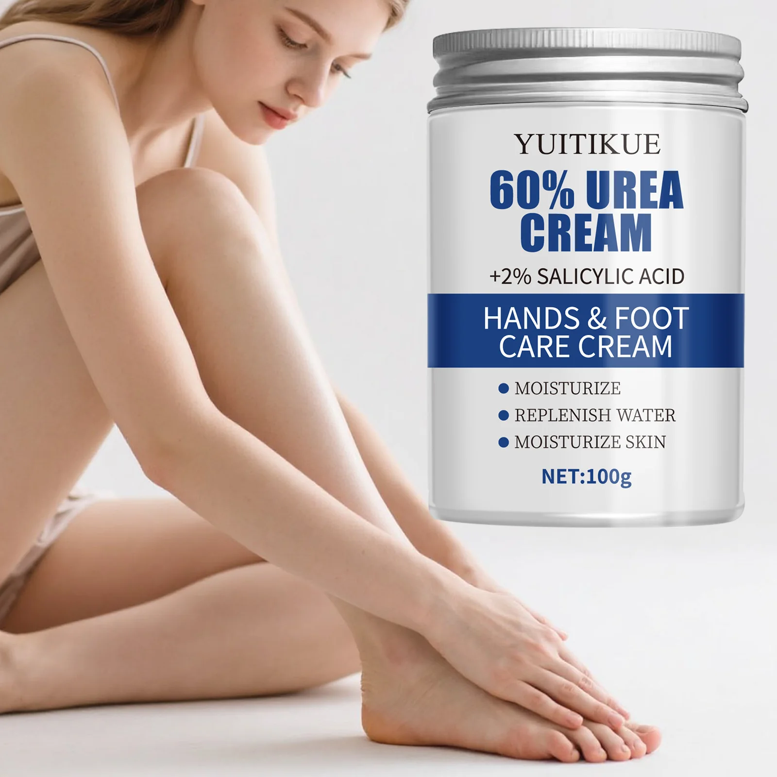 YUITIKUE 60% Urea Foot Cream 100g - 2-Week Cracked Heel Repair, Milk Texture, Fast Absorption, with Lanolin & Salicylic Acid