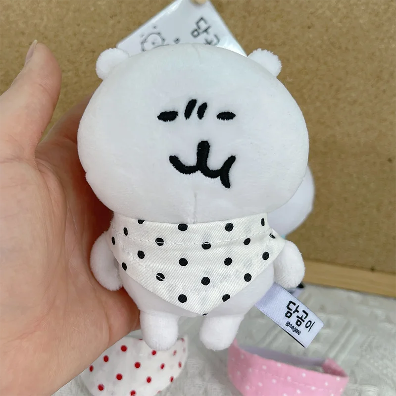 LLavero de juguete de peluche de oso blanco, oso de broma de Anime, té básico de Ramen enojado, Animal relleno suave, mochila, regalos de decoración