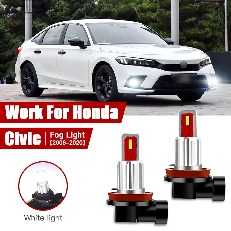 

2pcs Led Car Fog Lamp for Honda Civic 2006 2007 2008 2009 2010-2020 H11/H8 Front Fog Light Bulb Car Accessories Canbus 12V/35W