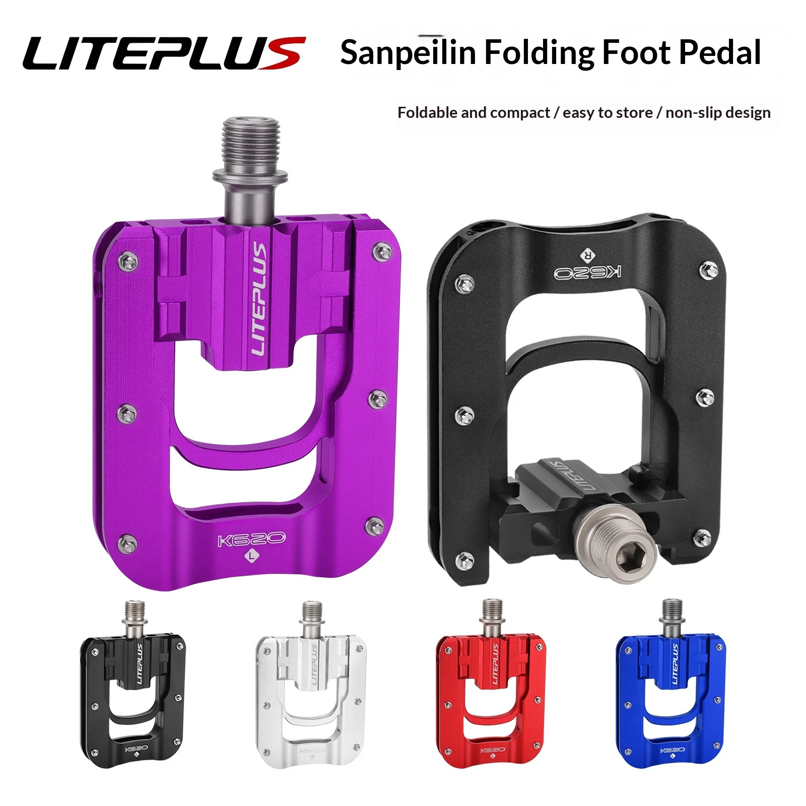 Pedales ultraligeros plegables para bicicleta con 3 rodamientos para pedales Brompton para Dahon, pedales ergonómicos de almacenamiento.