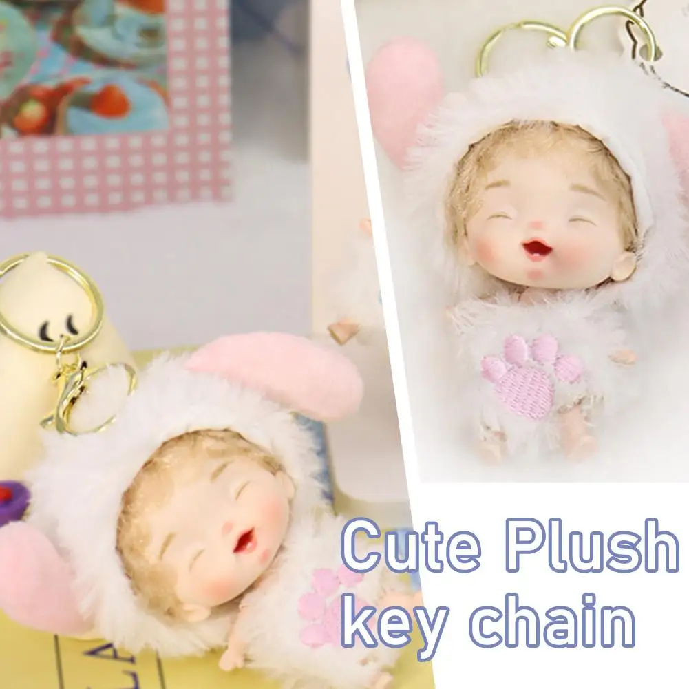 Porte-clés en peluche Kawaii pour enfants, dessin animé rétro, beurre de beurre, cartable, pendentif cadeau, membres mobiles, collection de cartes, mini jouets, 4cm