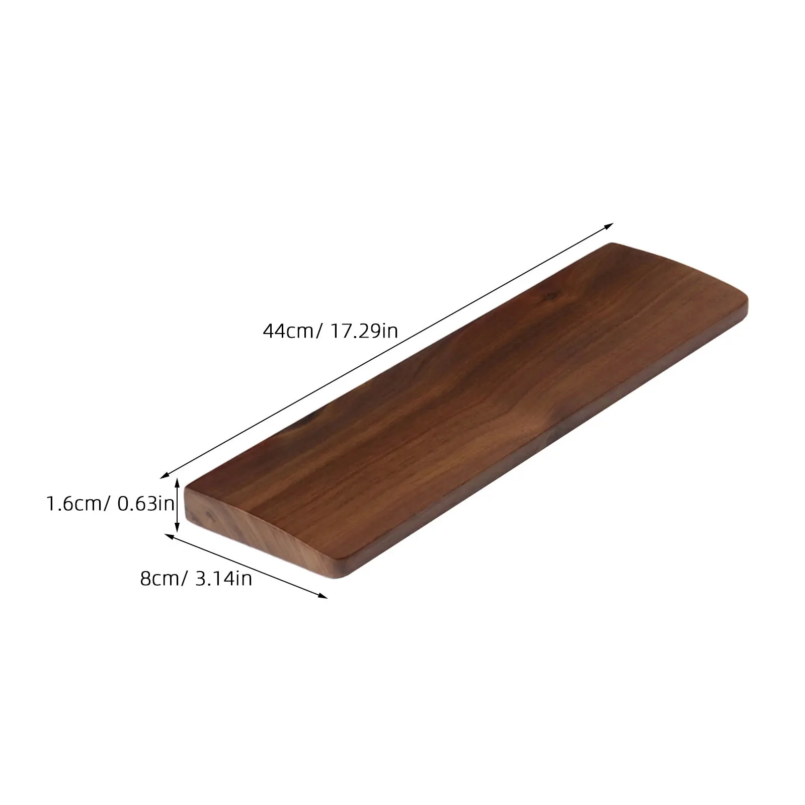 440Mm Walnut Wood Keyboard Wrist Rest Premium Solid Timber Ergonomic Palm Support for Typing Gaming Office Desk Natural Texture