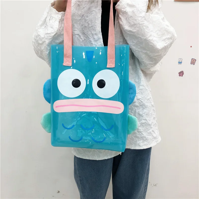 1Pcs/Lot Transparent/Translucent Cute Cartoon Pattern Handbags & Shoulder Bags For Packing Paper Files Can Be Customized