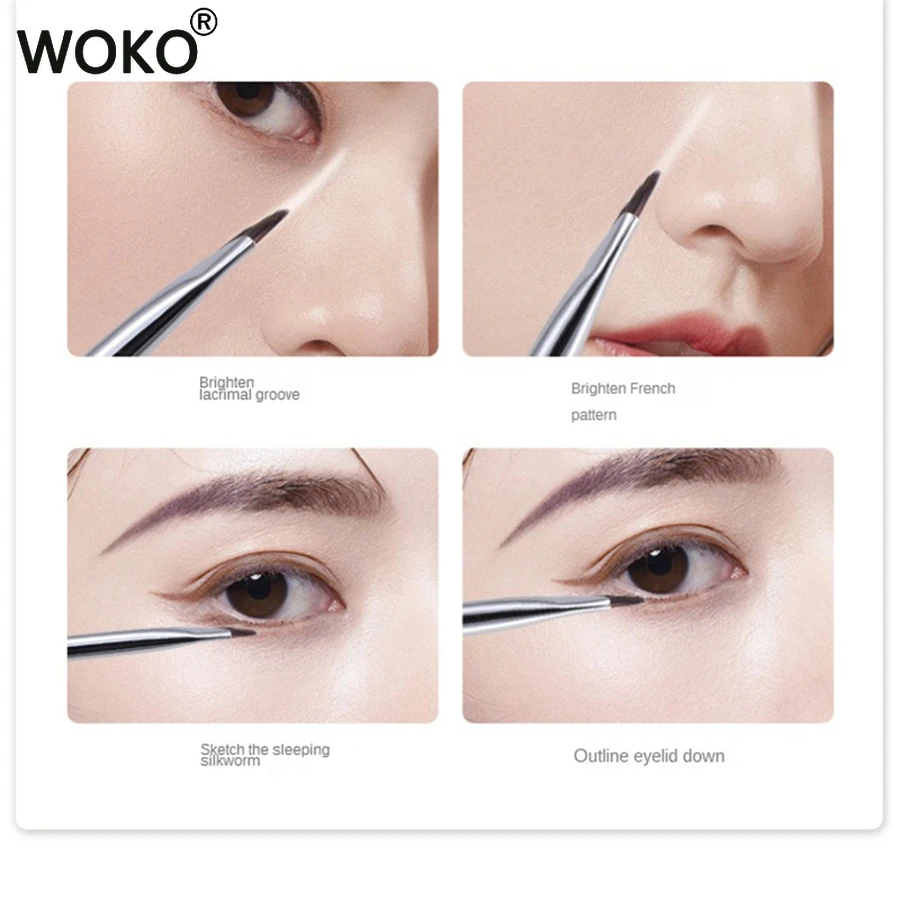 Angled Blade Eyeliner Brush Thin Eyebrow Brush Sickle Eyeliner Liquid Gel Eyeliner Brush Thin Angled Eye Liner Makeup Tool