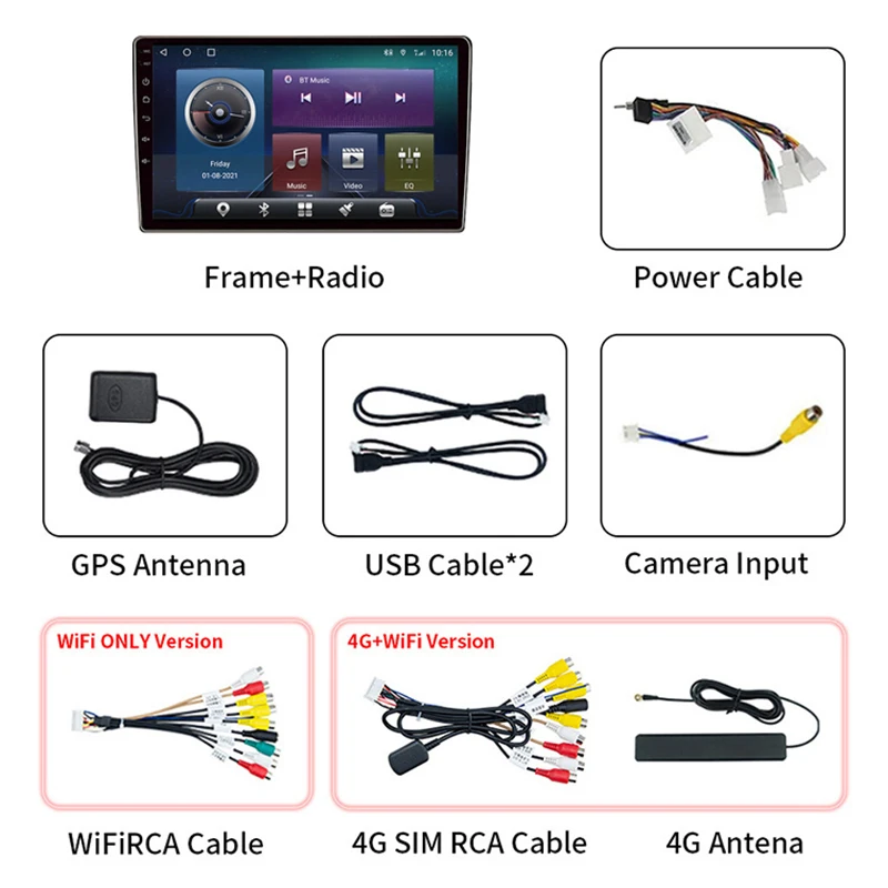 8 كور 4G سيارة لتحديد المواقع الملاح الصوت أندرويد Carplay ستيريو شاشة تعمل باللمس 10 بوصة راديو MP5 مشغل فيديو لهوندا كريدر Envix 2019